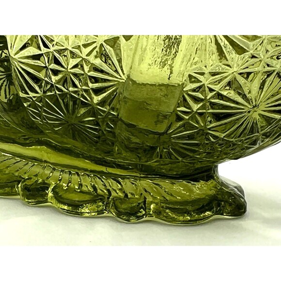 Fenton Art Glass Colonial Green Glass Basket American Classic Twig Handle EUC - Picture 12 of 16